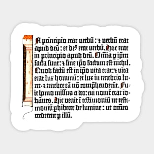 Gutenberg Bible John 1:1-7 Sticker